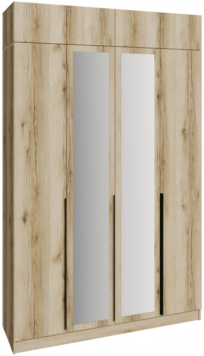 Шкаф 1,6 с антресолью и зеркалом Мадрид, Дуб делано
