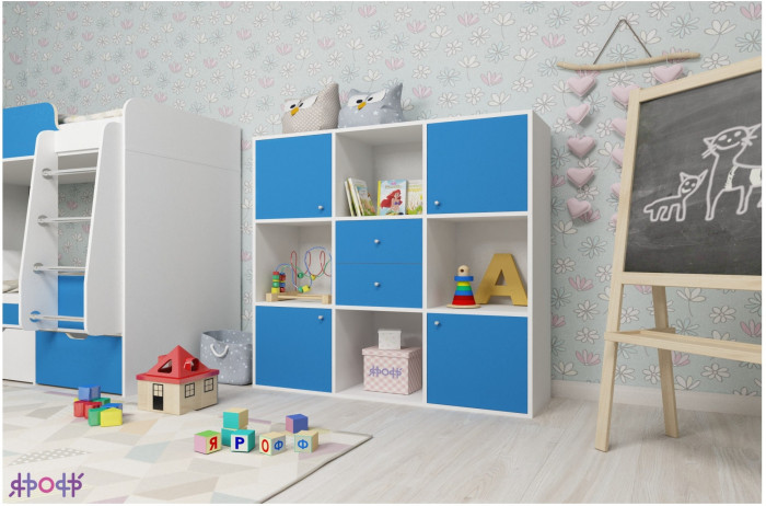 Стеллаж Джери (Винтерберг/Белое дерево)