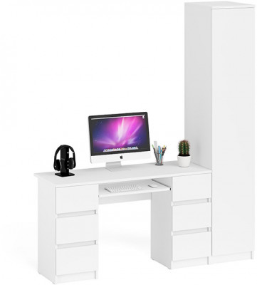 Мори Стол компьютерный МС-2 + Пенал МШ400.1, цвет белый, ШхГхВ 175,8х50,4х209,6 см., универсальная сборка