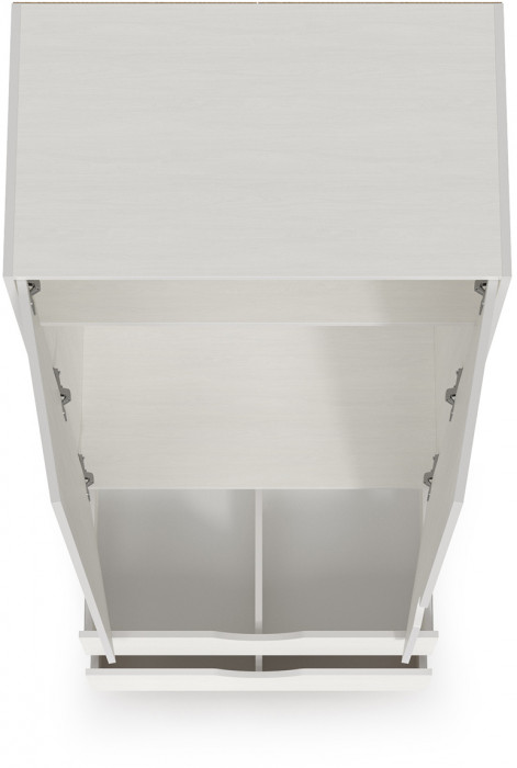 КР100 Уна 13.327 Шкаф для одежды, цвет белый(структура Поры дерева), ШхГхВ 83,8х49,7х205,3 см., два выдвижных ящика