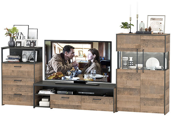 Трувор Гостиная 066, дуб гранж песочный/интра