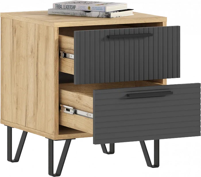 Спальня Флэш, браш графит/дуб крафт