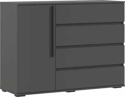 Норд Комод 1 дверь 4 ящика (1200), Графит