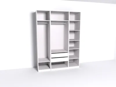 Гардеробная Рум. Комплект 4.1 без фасадов, белый