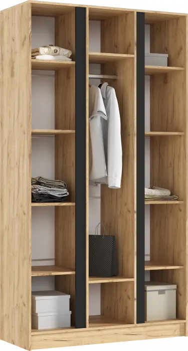 Келвин Шкаф 3-х створчатый (1200) (Белый Глянец, Дуб Крафт)