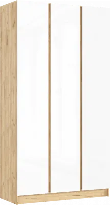 Келвин Шкаф 3-х створчатый (1200) (Белый Глянец, Дуб Крафт)