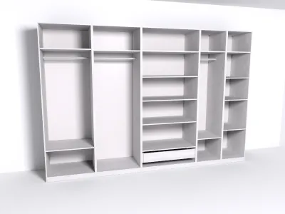 Гардеробная Рум. Комплект 6.1 без фасадов, ясень