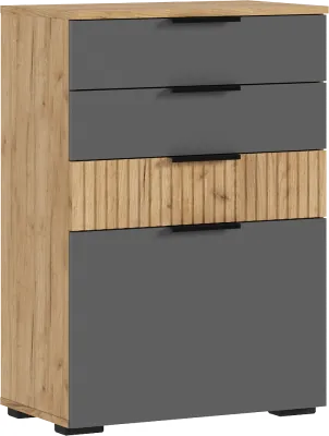 Комод 600 (Графит, Крафт золотой)