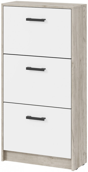 Тумба для обуви Вега ОБ-2, Дуб крафт серый, Белый