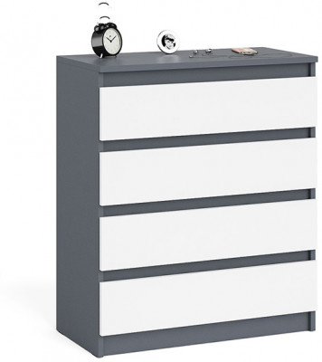 Мори Комод МК800.4, цвет графит/белый, ШхГхВ 80,4х41х94 см.