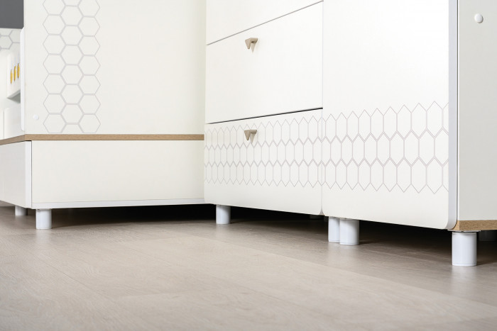 Эйп Детская № 6, цвет белый/дуб белый, сп. м. 800х1600 мм., б/м, основание есть, максимальная нагрузка 80 кг., рекомендуемая высота матраса 120 мм.