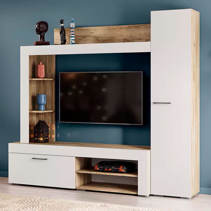 Гостиная "Николь" дуб крафт серый/софт айвори