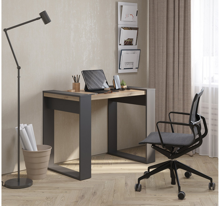 Стол компьютерный "Арчи" Графит/Дуб керра