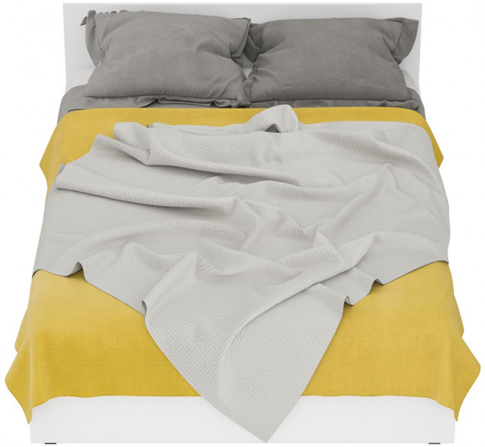 Стандарт Кровать 1400, цвет белый, ШхГхВ 143,5х203,5х70 см., сп.м. 1400х2000 мм., без матраса, основание есть