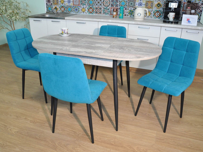 Обеденная группа Стиль-1 / Стул Х 4 шт. / Бетон темный/черный / бид 26