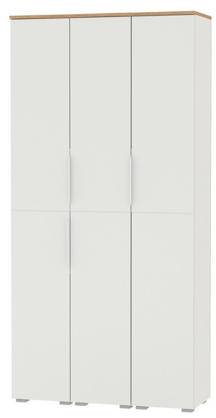 Октава 13.228 Шкаф-пенал + 13.228 Пенал + 13.228, белый шагрень/дуб крафт золотой/фасады МДФ белый шагрень