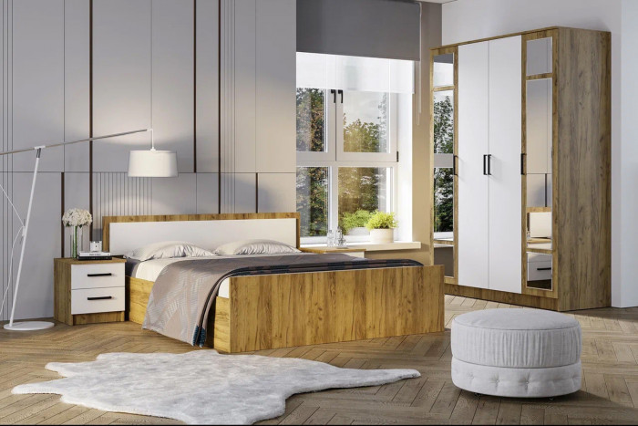 Тумбы прикроватные "Евро" ТБ-12 (2 шт.) крафт/белый