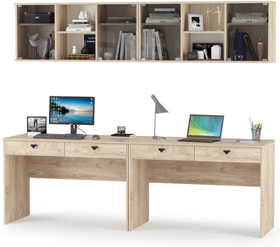 КР100 Бостон № 13, цвет дуб эндгрейн элегантный, 12.69+10.51+12.69+10.51, ШхГхВ 230,4х57,2х180 см.