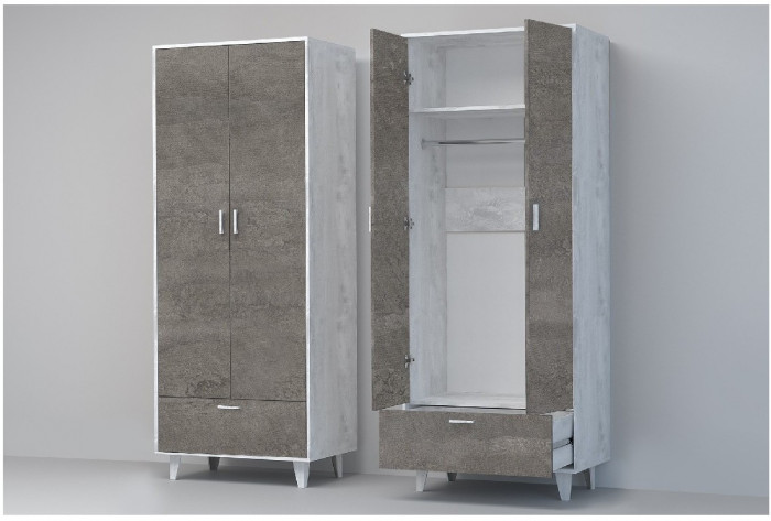 Эго Шкаф ШК-1 НГ (Камень Темный/Дуб Крафт Золотой)