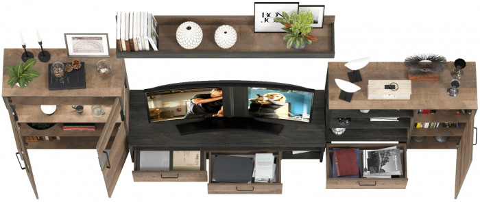 Трувор Гостиная 053, дуб гранж песочный/интра