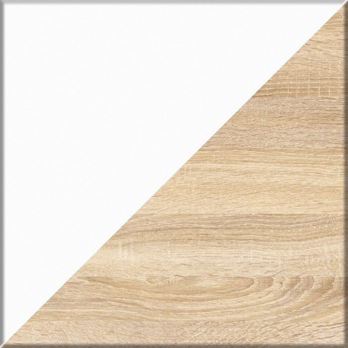 Мори компьютерный стол МС-6 левый + Комод МК1380.6, дуб сонома/белый