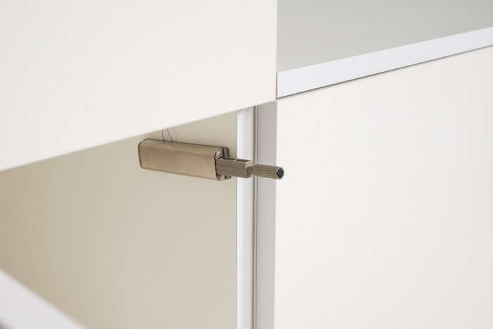 Эйр Гостиная 16.323 Шкаф торцевой, цвет белый шагрень, ШхГхВ 26,9х38,1х219,5 см., универсальная сборка