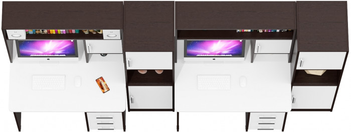 С-МД-СК9 Компоновка № 06, венге/белый шагрень