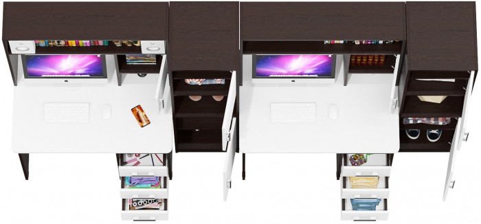 С-МД-СК9 Компоновка № 06, венге/белый шагрень