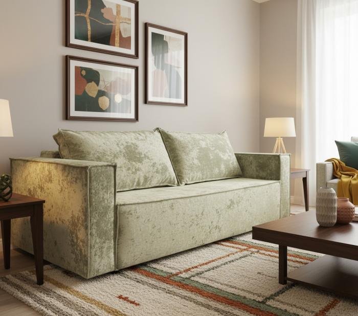 Диван-еврокнижка Лофт Люкс Плюш, 140х195, бежевый