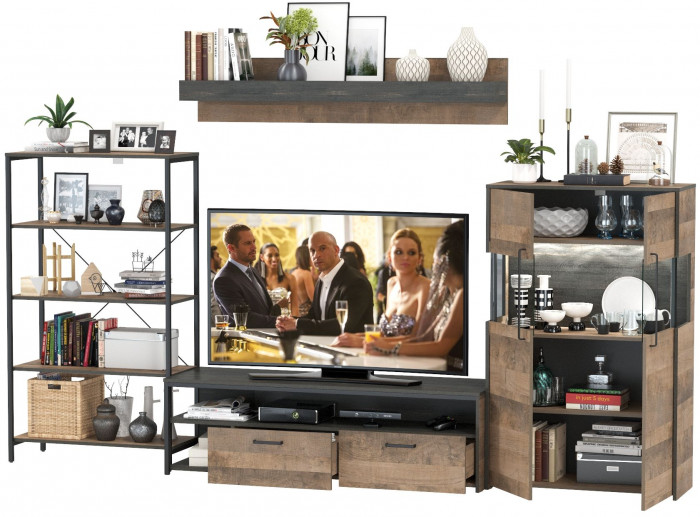 Трувор Гостиная 055, дуб гранж песочный/интра