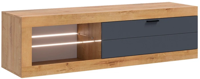 Прага Тумба ТВ мини Дуб Вотан/Графит