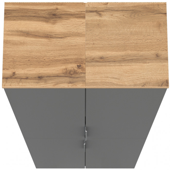 Октава 13.228 Шкаф-пенал + 13.228 Шкаф-пенал, серый графит/дуб крафт золотой/фасады МДФ серый графит