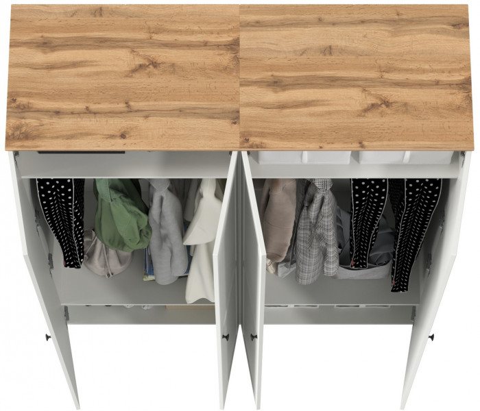 Остин 13.224 Шкаф 2 шт., белый шагрень/дуб крафт золотой