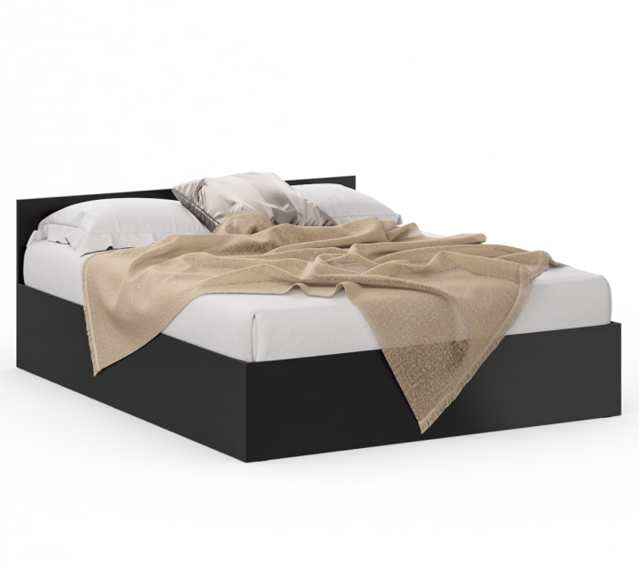 Стандарт Кровать 1600, цвет венге, ШхГхВ 163,5х203,5х70 см., сп.м. 1600х2000 мм., без матраса, основание есть