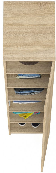 Мори Пенал МШ400.1, цвет дуб сонома, ШхГхВ 40,4х50,4х209,6 см., универсальная сборка