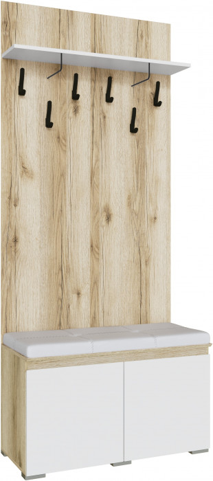 Плейона Тумба с вешалкой делано/белый