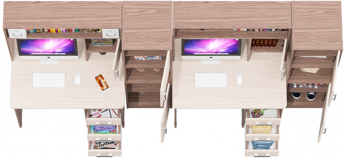 С-МД-СК9 Компоновка № 06, ясень шимо светлый/ясень шимо тёмный