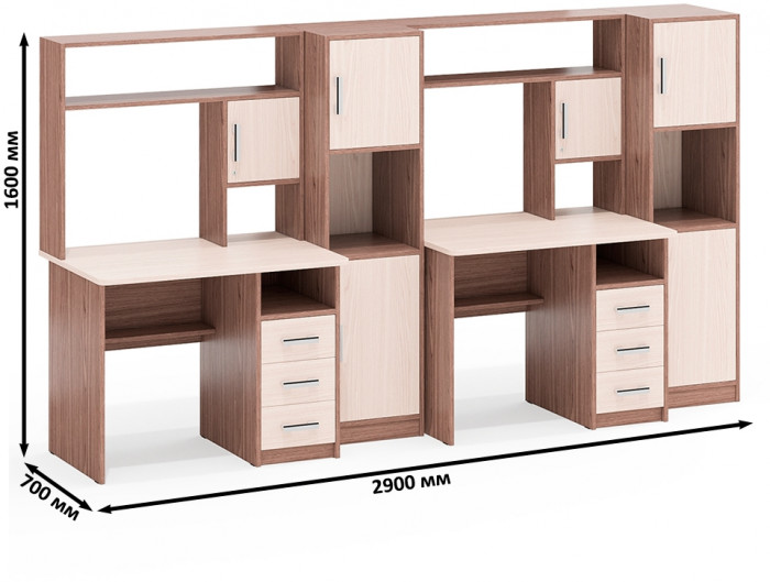 С-МД-СК9 Компоновка № 06, ясень шимо светлый/ясень шимо тёмный
