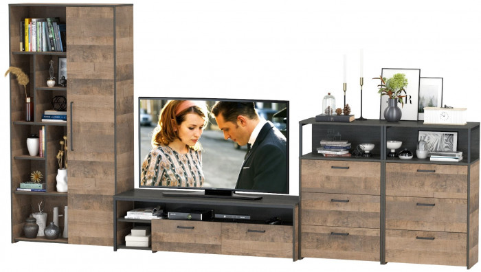 Трувор Гостиная 104, дуб гранж песочный/интра