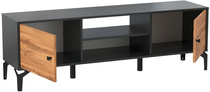 Тумба под ТВ Лофт 59.01 черный/дуб вотан