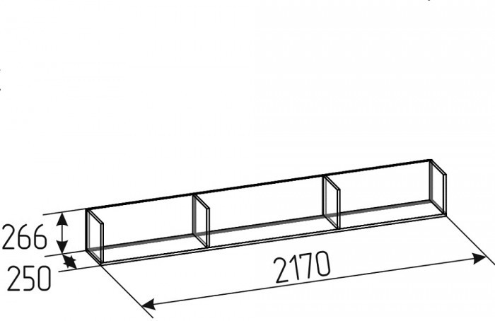 Полка навесная Аурелио 96, Антрацит-Блеквуд Сатиновый