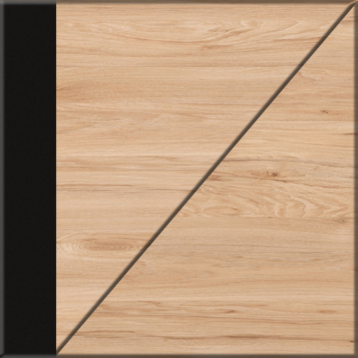 Брюс Стол письменный 12.157 + Комод 16.233, цвет чёрный/Battle rock Santiago/столешница МДФ ель карпатская, 243,4х62,6(38,3)х75(85,6) см., ун. сб.