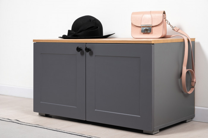 Остин 13.257 Тумба + 13.257 Тумба + 13.257 Тумба, цвет белый шагрень/серый графит/дуб крафт золотой, ШхГхВ 240х41,9х43,7 см., универсальная сборка