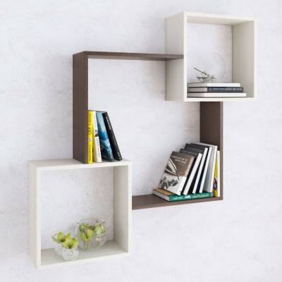 Полка навесная ПН-2 (1050*1050*180) орех донской/белый