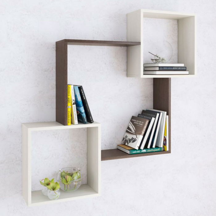 Полка навесная ПН-2 (1050*1050*180) орех донской/белый