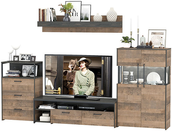 Трувор Гостиная 065, дуб гранж песочный/интра