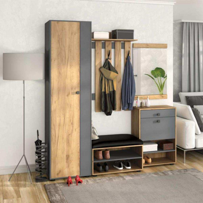 Шкаф Мини-Лайт МЛ-2 дуб крафт/графит