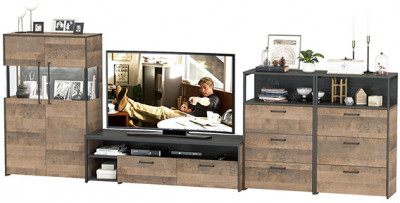 Трувор Гостиная 110, дуб гранж песочный/интра