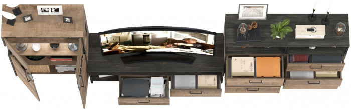 Трувор Гостиная 110, дуб гранж песочный/интра