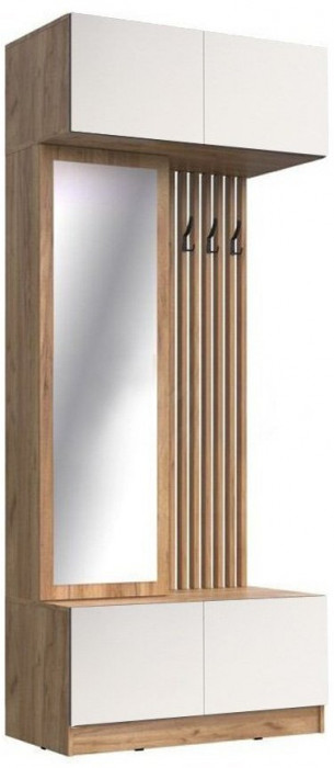 Модульная прихожая Роджина, композиция 3 (Графит, Дуб Крафт Золотой)